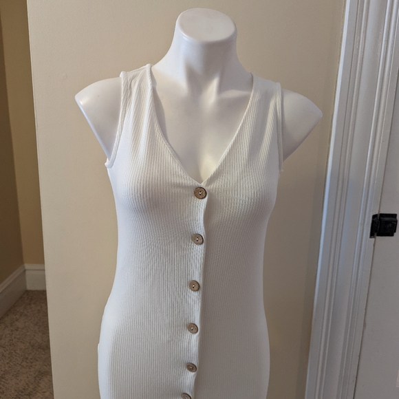 Modcloth Jessy B white ribbed button down dress size xs - Picture 4 of 7